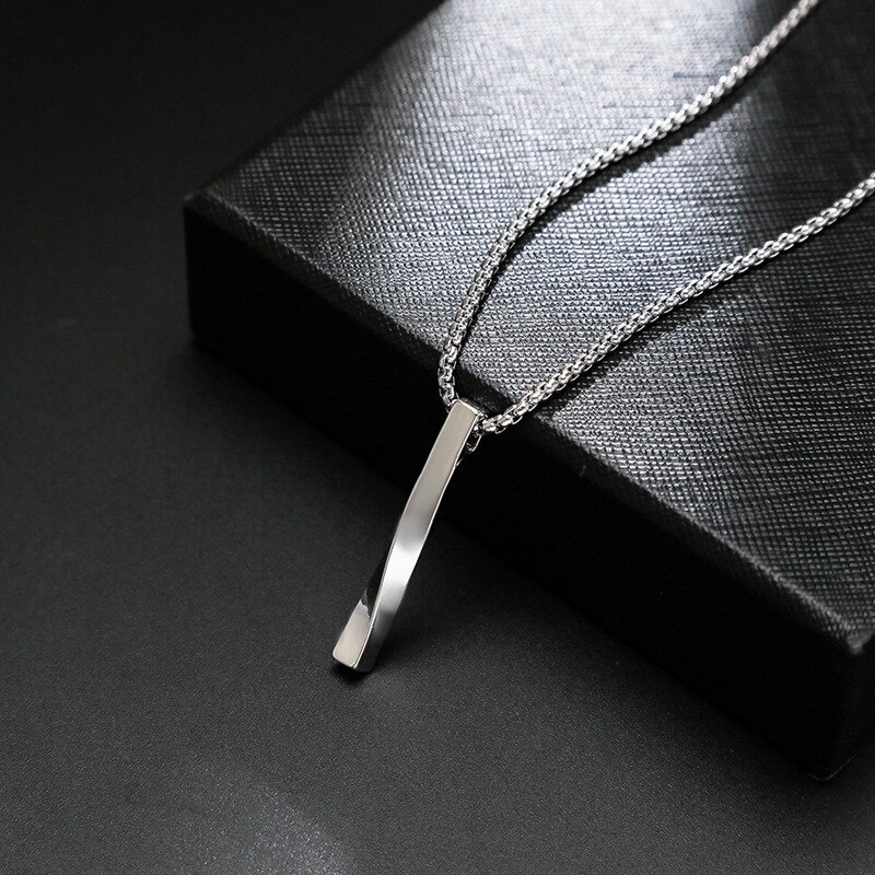 Vòng cổ thép không gỉ mặt hình tròn màu bạc thời trang cho nam và nữ WC087