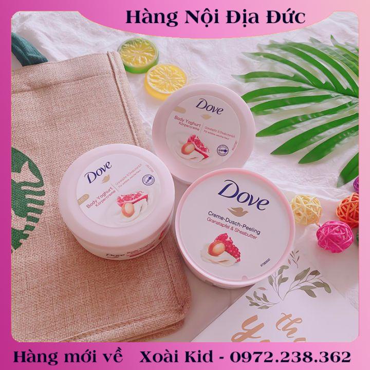 Tẩy tế bào chết, tẩy da chết body và dưỡng thể DOVE nội địa Đức, Đủ Bill và Review [Hot]