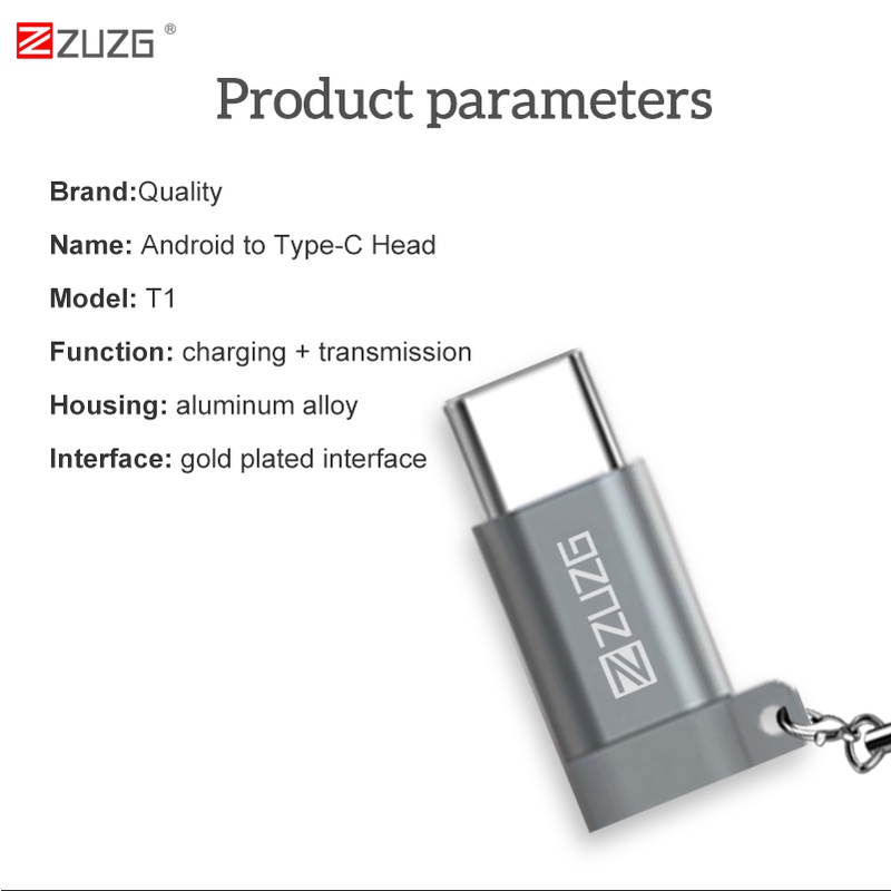 Jack chuyển đổi ZUZG ligthling / typec to micro - Chính Hãng