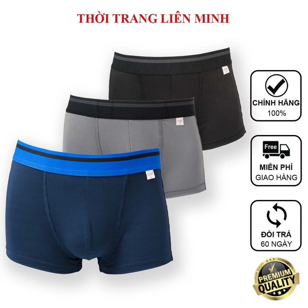 Combo 3 Quần lót nam CITYMEN boxer lưng Sọc cao cấp vải thun lạnh co dãn 4 chiều thấm hút tốt