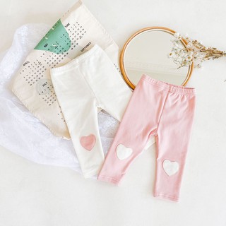 Quần legging cotton cho bé, quần legging lót lông hình tim siêu ấm đón gió mùa về, quần tất khồng bàn cho bé