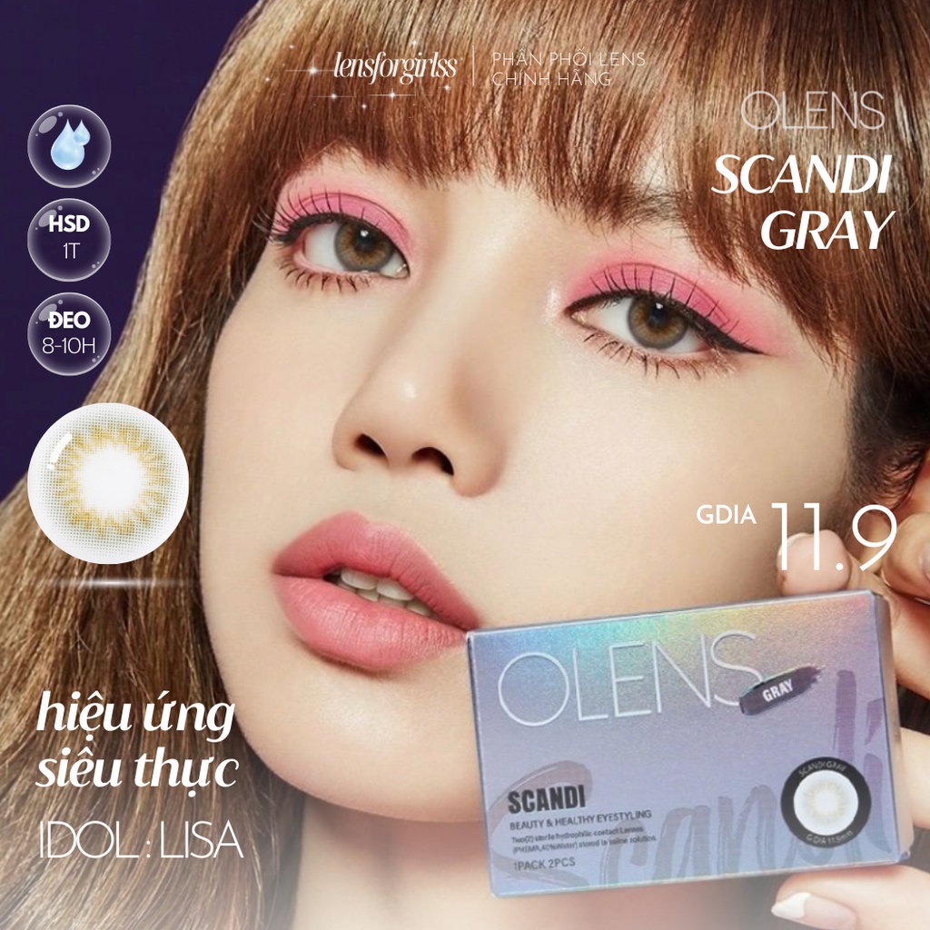 Kính áp tròng Scandi Gray chính hãng Olens | Hạn sử dụng 1 tháng