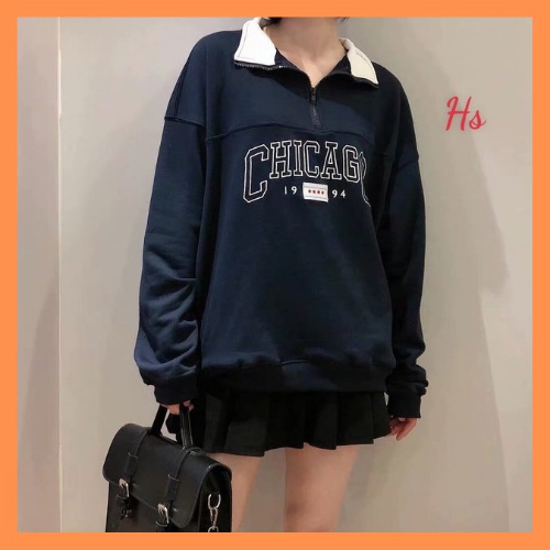 Áo sweater FORUYFS khóa cổ nữ  -  Áo Hoodie oversize phong cách Hàn Quốc - LINH CHI STORE | BigBuy360 - bigbuy360.vn