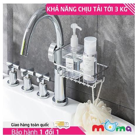 Khay Inox Gắn Vòi Rữa Chén - Giá Treo Inox Tiện Dụng, Kệ Để Đồ Đa Năng Gắn Vòi, Giá Treo Vòi Nước Đựng Dụng Cụ