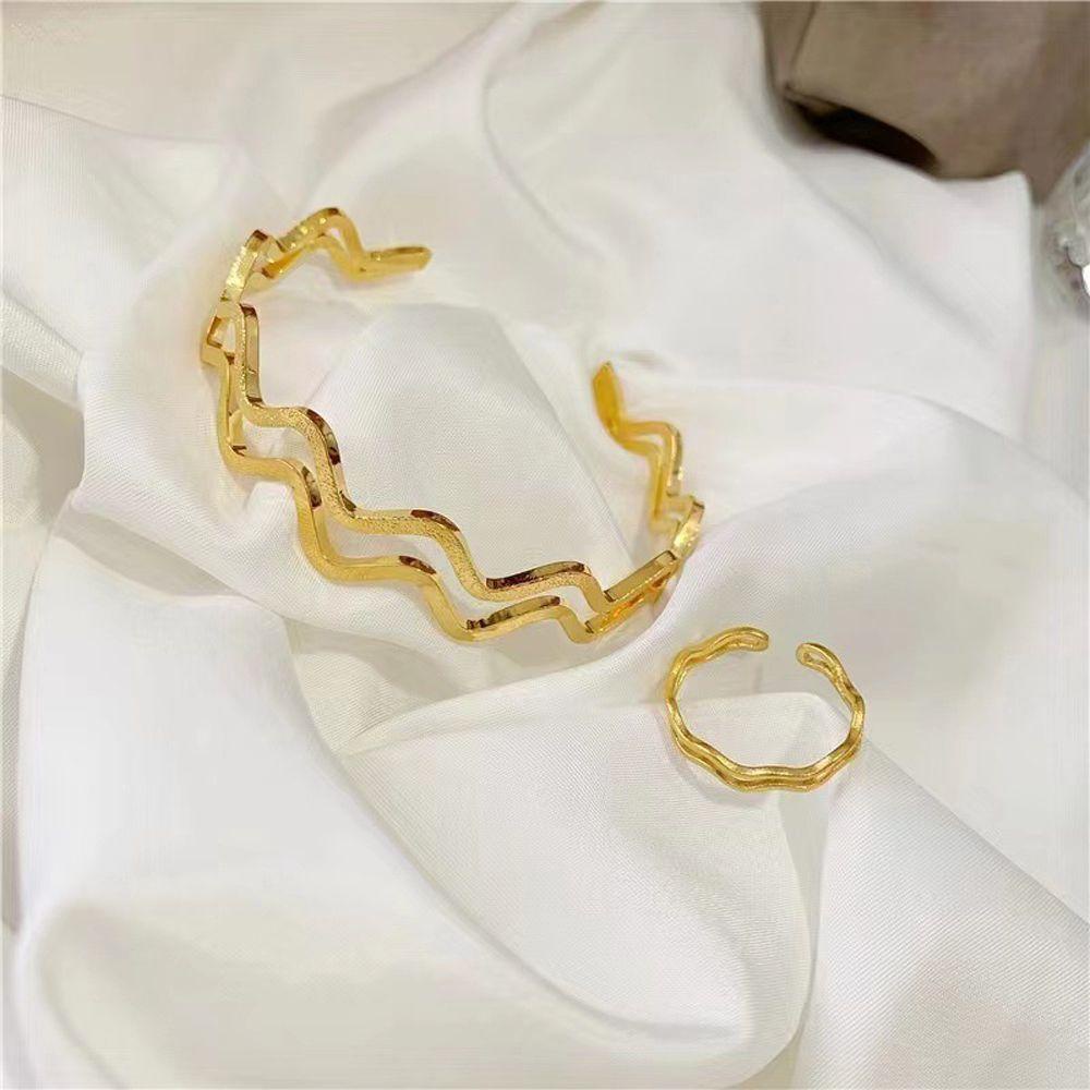 Vòng Đeo Tay VANES1 Dạng Mở Điều Chỉnh Được Mặt Hình Học Xoắn Ốc Bằng Đồng Phong Cách Vintage|Nhẫn Thiết Kế Đơn Giản Thời Trang Cao Cấp