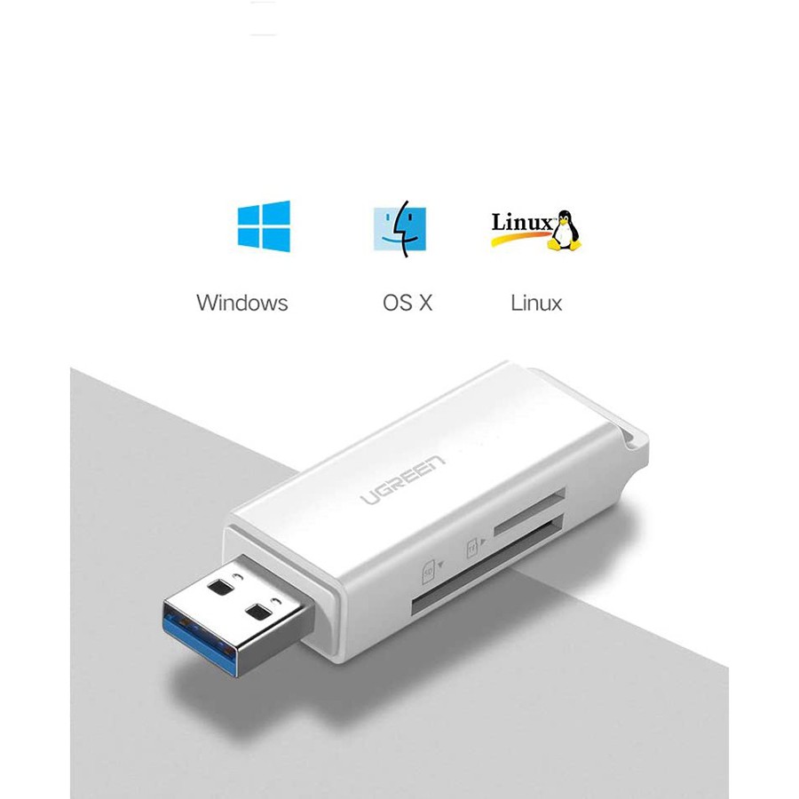 Đầu đọc thẻ nhớ SD/TF cổng USB 3.0 Ugreen 40752 - 40753 chính hãng - HapuStore