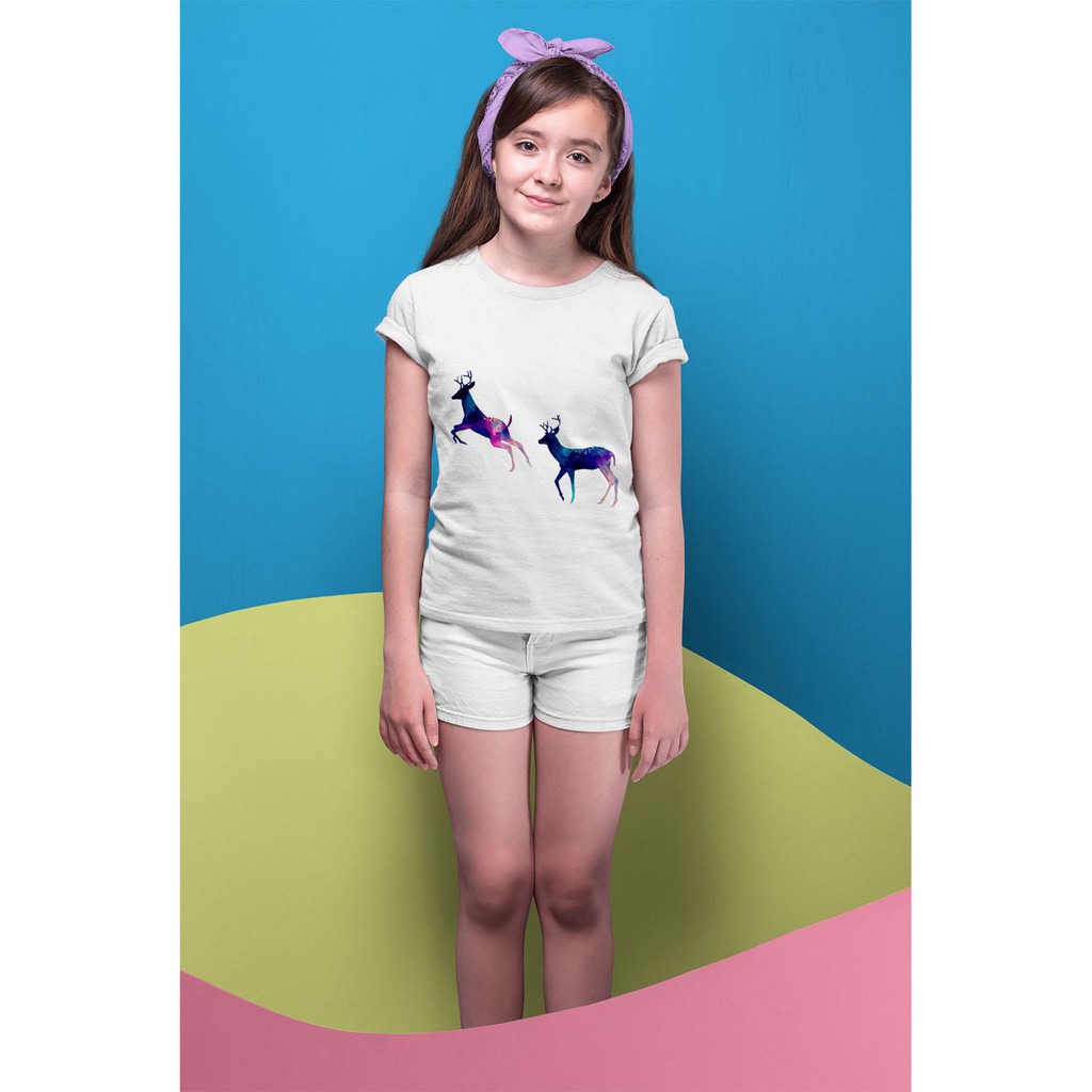 Áo thun Nữ in hình 2 con nai ngơ ngác - Cotton Thun - Phong Cách Dẽ Thương - Cá Tính Và Đẹp