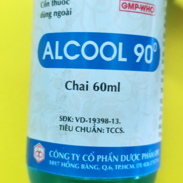 Cồn xanh 90 độ chai 60ml đạt chuẩn WHO