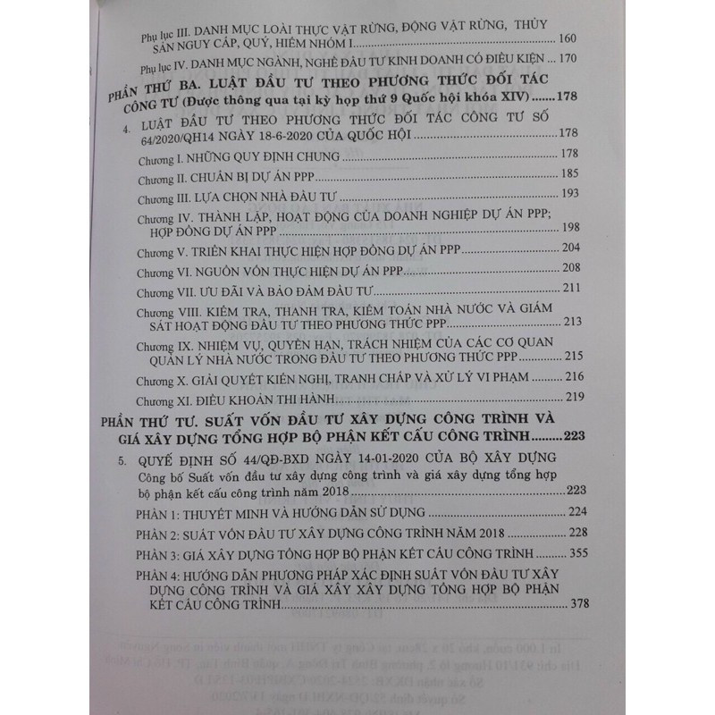 Sách -LUẬT XÂY DỰNG - LUẬT ĐẦU TƯ -LUẬT ĐẦU TƯ THEO PHƯƠNG THỨC ĐỐI TÁC CÔNG TƯ VÀ CÁC QUY ĐỊNH PHÁP LUẬT MỚI NHẤT | BigBuy360 - bigbuy360.vn