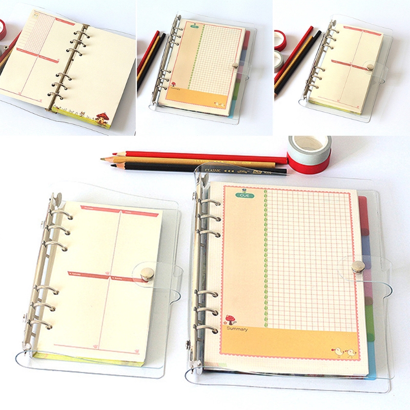 Bìa PVC gáy lò xo 6 lỗ dùng làm sổ tay DIY tiện lợi