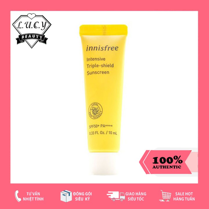 Hàng Hàn- Kem Chống Nắng Innisfree Perfect UV Protection Cream Triple Shield SPF50 PA++++ Mini size Full size 10ml 20ml