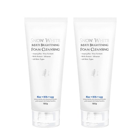 Sửa rửa mặt dưỡng ẩm, trắng da thu nhỏ lỗ chân lông Beauty Recipe Snow White Multi Brightening Foam Cleansing 180g x 2 tuýp