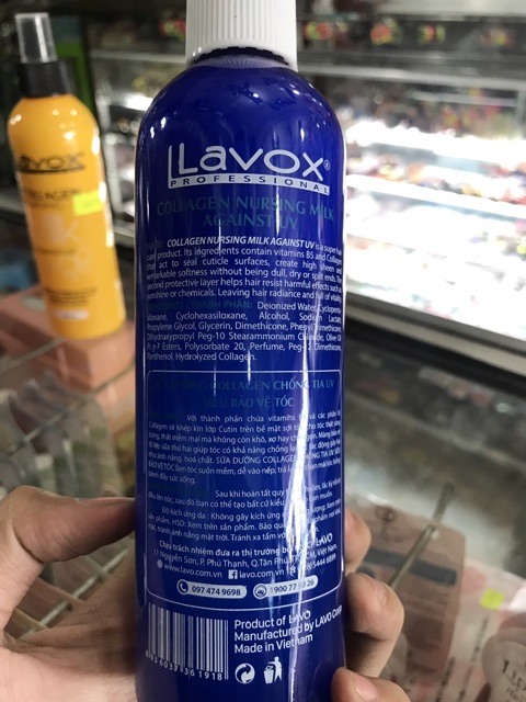 Sữa dưỡng tóc chống nhiệt Collagen Lavox 280ml