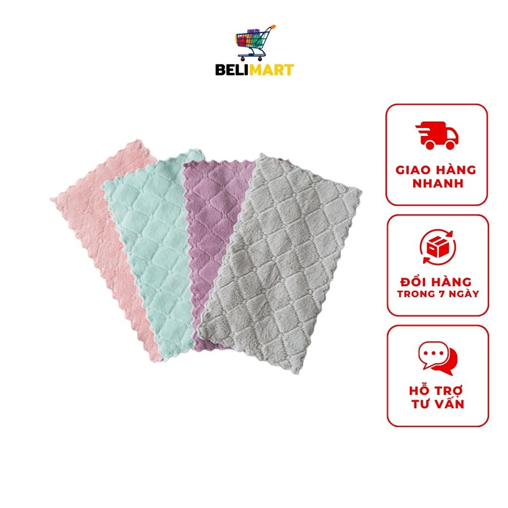 Khăn lau bếp đa năng cao cấp, khăn lau tay 2 mặt siêu thấm nước Beli BL026