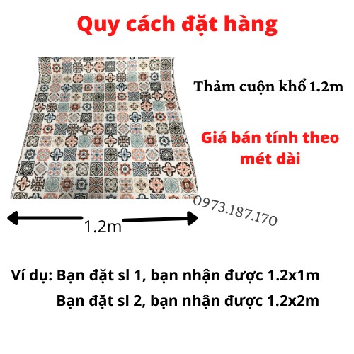 120x100cm Decal gạch bông , dán kính , dán phòng bếp