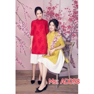 CÓ SIZE LỚN 4XL Áo Dài Cách TÂN GẤM HOA KÈM CHÂN VÁY