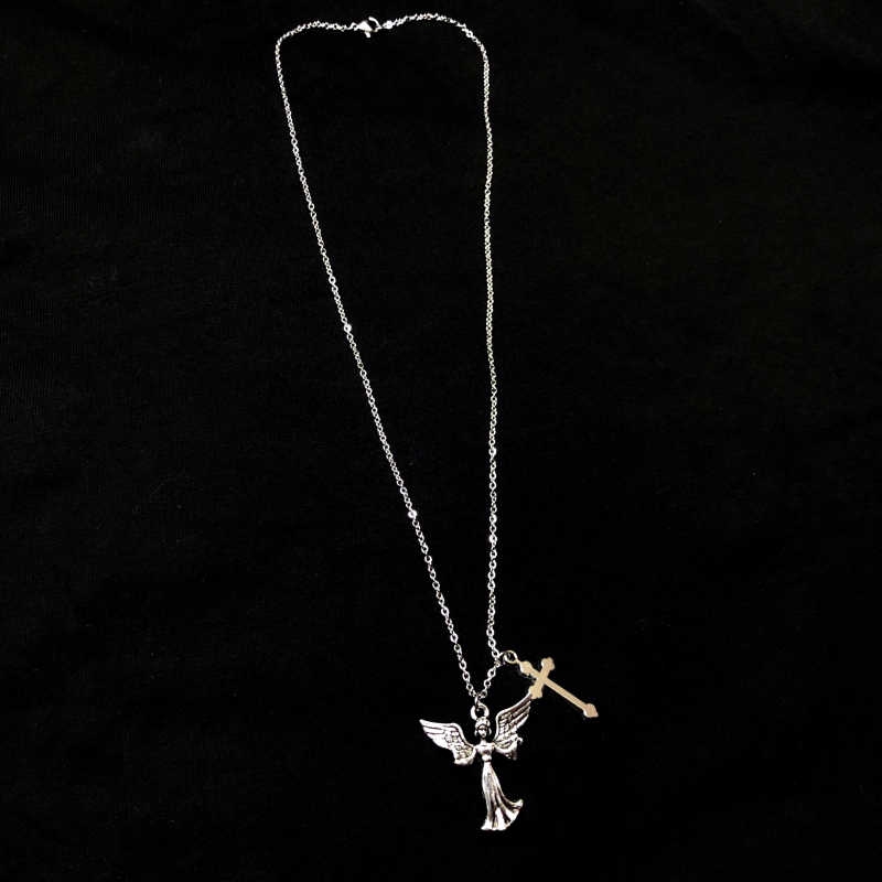 [Giao Hàng Miễn Phí] Dây Chuyền Mặt Thánh Giá Hình Thiên Thần  2239599Dây Chuyền Thời Trang Harajuku Đường Phố Cá Tính Cho Cặp Đôi