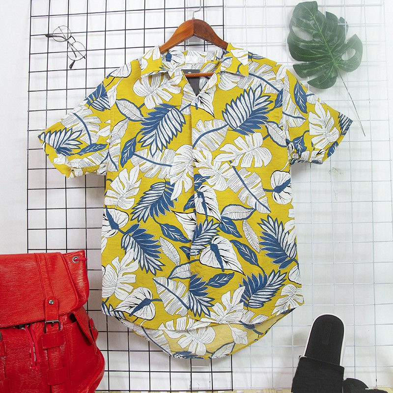 [Mã FAMAYMA2 giảm 10K đơn 50K] Áo Đũi Sơ Mi Lụa SUTOMAN Có Cổ Mềm Mịn Mặc Nhóm Đi Biển LINEN Hoa Lá AD50 | BigBuy360 - bigbuy360.vn