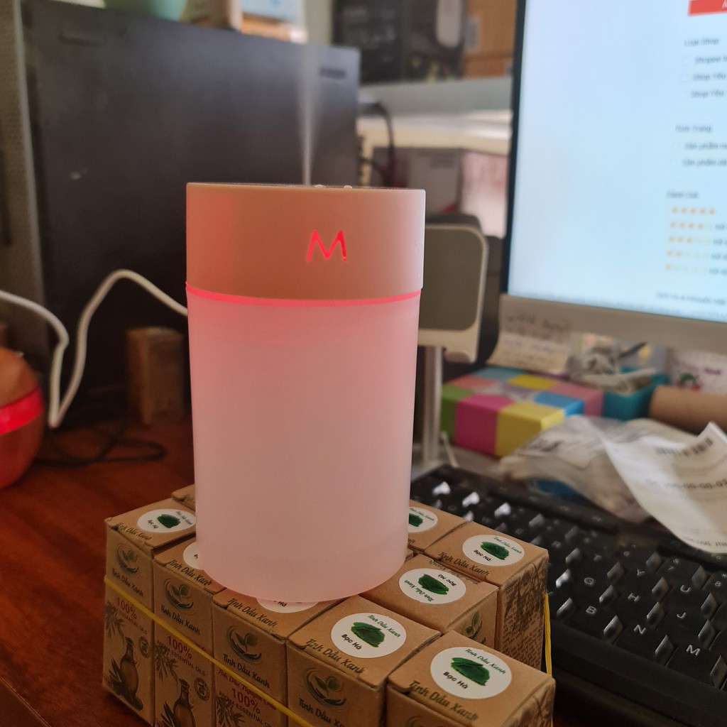 Máy phun sương mini khếch tán hương thơm và tạo độ ẩm có đèn độc đáo - GDAH