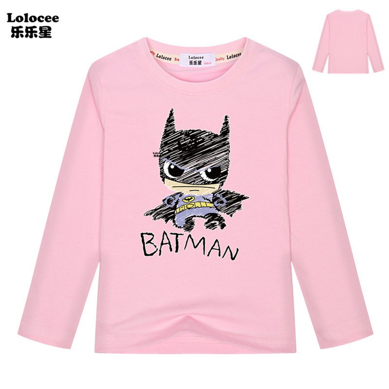 Áo Thun Cotton Tay Dài Hình Batman Cho Bé Trai 2019