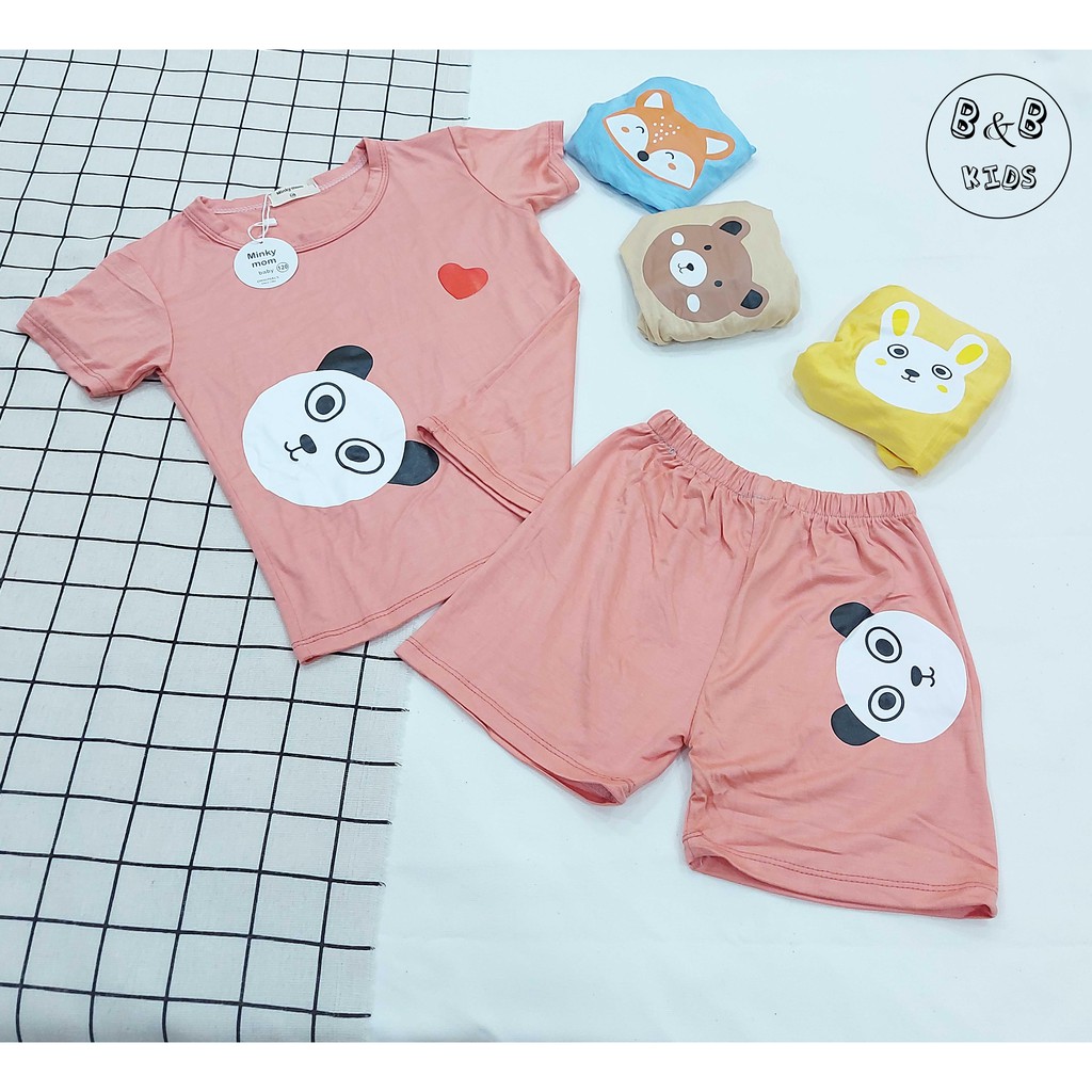 Bộ cộc tay Minky Mom chất thun lạnh cao cấp loại 1 siêu mềm mát cho bé trai bé gái