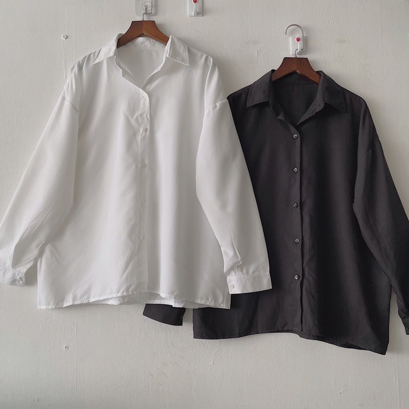 [ ẢNH THẬT ĐỘC QUYỀN MEGGIECLOSET] Áo sơ mi dáng suông rộng basic