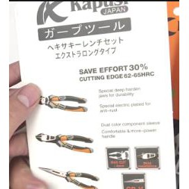 KAPUSI Kìm nhọn đa năng trợ lực JAPAN hàng nội địa Nhật 8INCH cao cấp KAPUSI