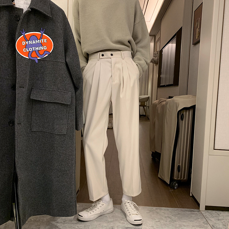 Quần Dài Dáng Rộng Màu Sắc Retro Phong Cách Hàn Quốc Cho Nam Giới Size S-3Xl