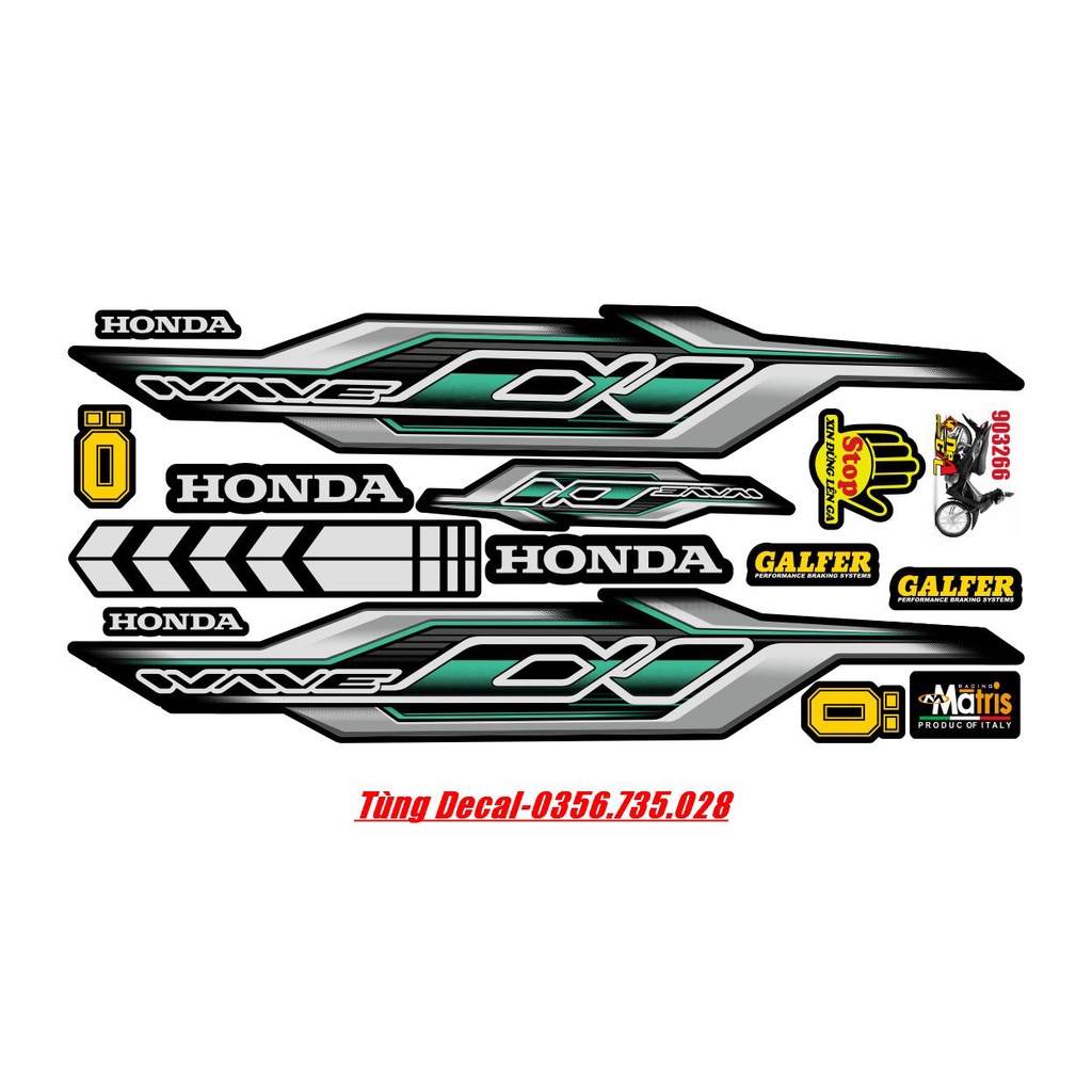 Tem Rời Wave 110cc Mẫu Giả Zin V22 Hàng Chất Lượng