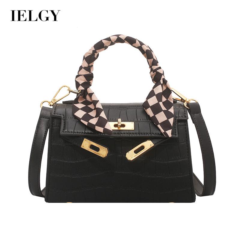 IELGY Túi Đeo Chéo Có Khăn Choàng Cổ Họa Tiết Vân Đá Thời Trang Cho Nữ