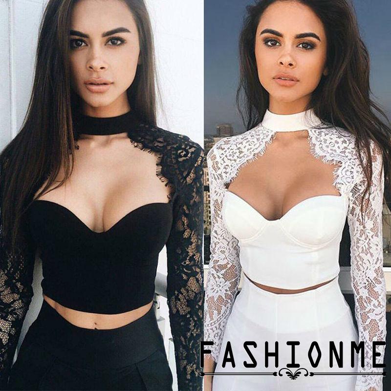 Áo Croptop tay dài thiết kế đơn giản hợp thời trang