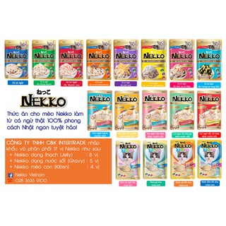 60 gói thức ăn mèo nekko 70gr mix vị