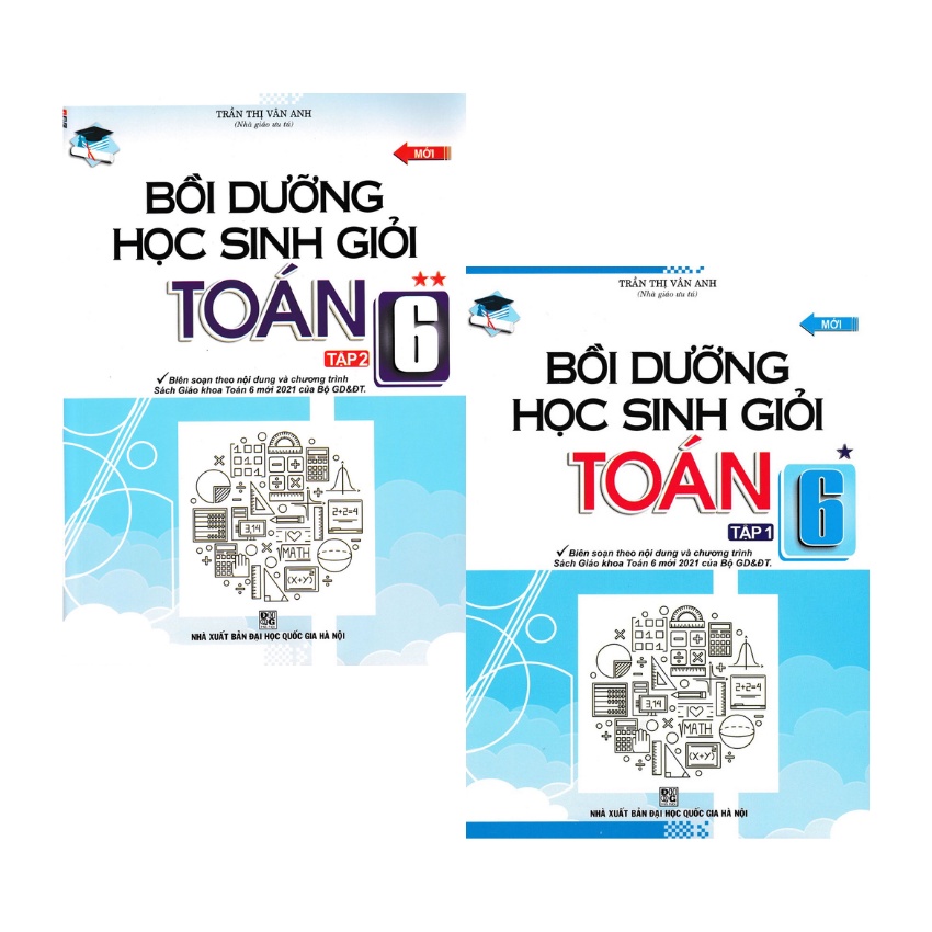 Sách - Bồi Dưỡng Học Sinh Giỏi Toán Lớp 6 - Tập 1 + Tập 2(Theo Chương Trình Sách Giáo Khoa Toán 6 Mới 2021 Của Bộ GD&amp;ĐT)