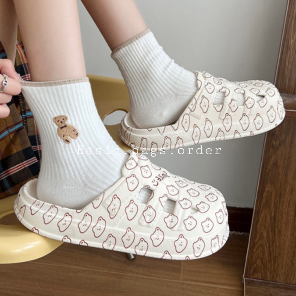 Dép đi trong nhà, ngoài trời hoạ tiết hình gấu dễ thương chất lượng tốt