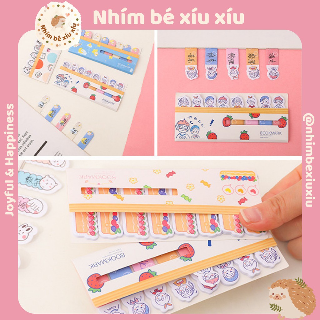 Bookmark đánh dấu trang dạng dán nhỏ xinh nhiều hình ngộ nghĩnh (giấy note/giấy ghi chú)