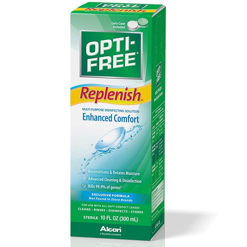 [DATE 2023 - HÀNG MỸ] Nước ngâm lens OptiFree Opti Free Replenish Multi-Purpose Disinfecting Solution 300ML