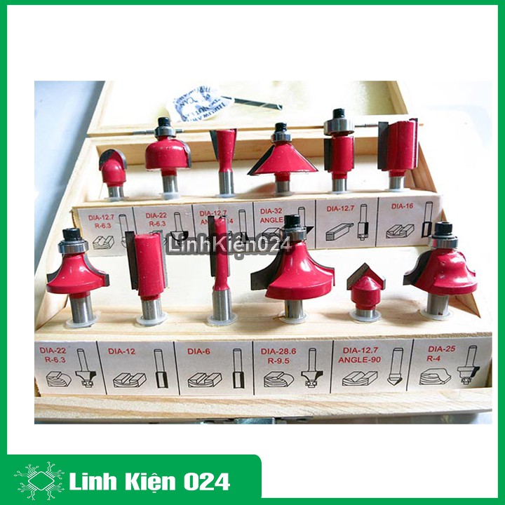 Bộ Mũi Soi Gỗ Đa Năng Gồm 12 Mũi (Mũi Đánh Phay)