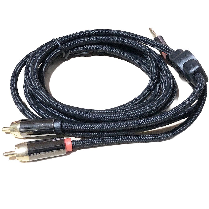 Cáp 3.5mm Ra 2 Đầu RCA Dùng Cho Điện Thoại, Laptop, Máy Tính Monster iCable 1000A - Hàng Nhập Khẩu