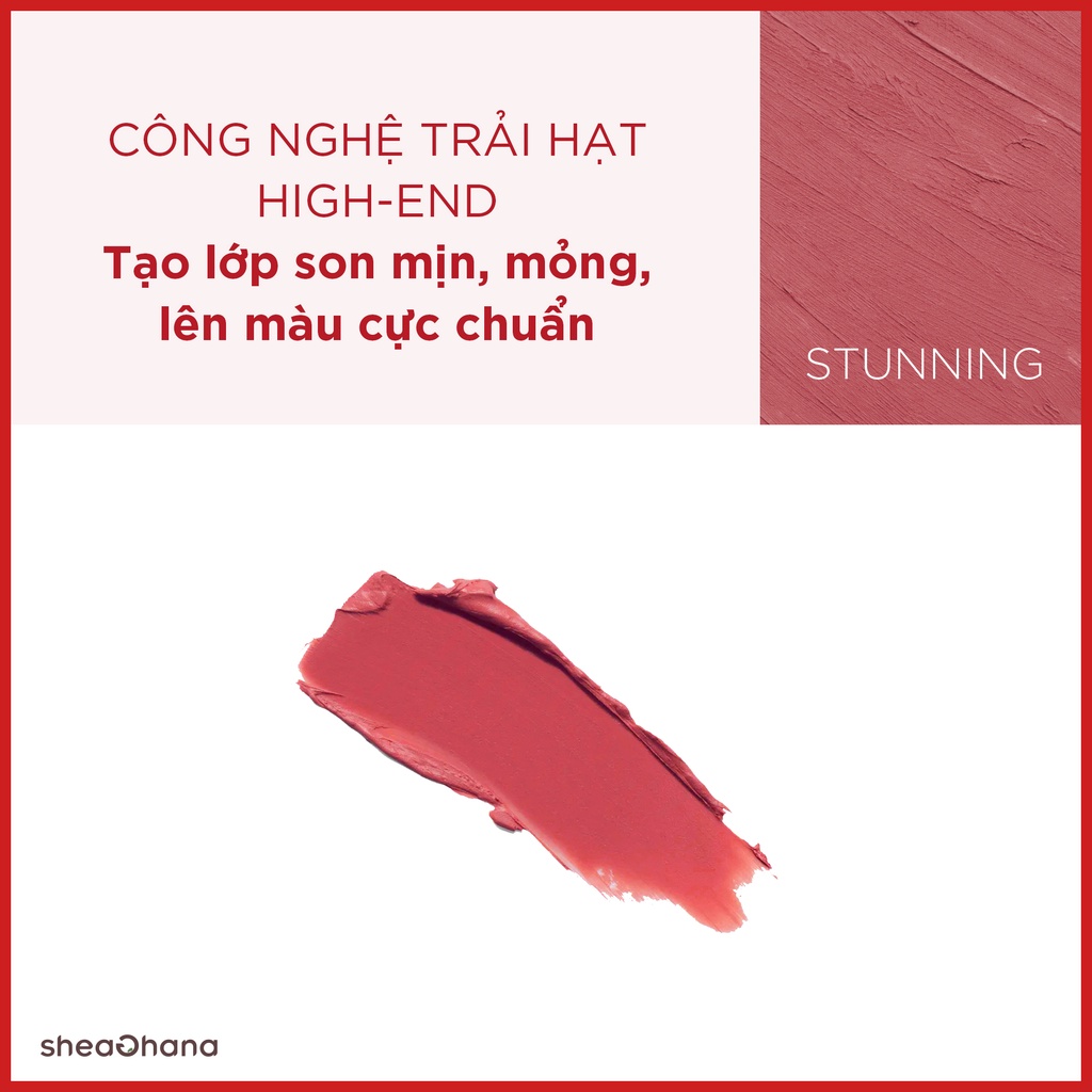 Son thỏi lì lâu trôi tone đỏ SheaGhana