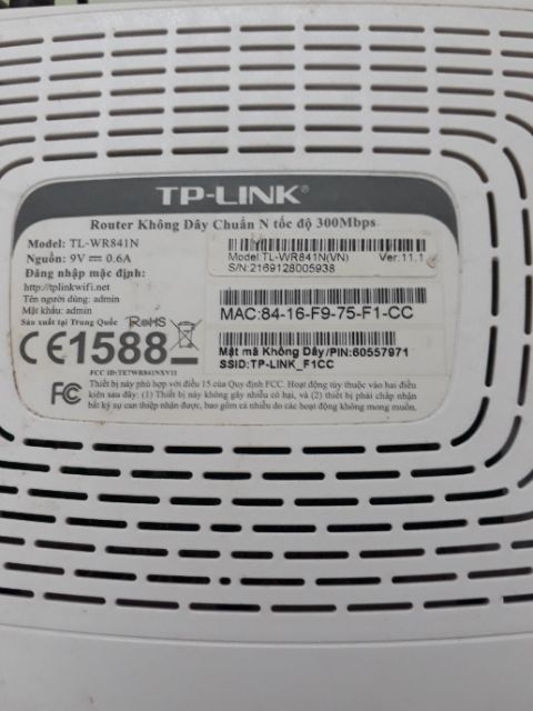 1 Bộ phát wifi Tplink WR 841n 300Mbps