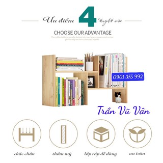 Kệ sách gỗ mini để bàn ( Màu Ngẫu Nhiên )