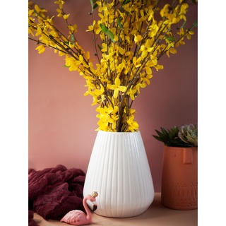 Bình hoa bằng gốm sứ trắng Jassi Decor