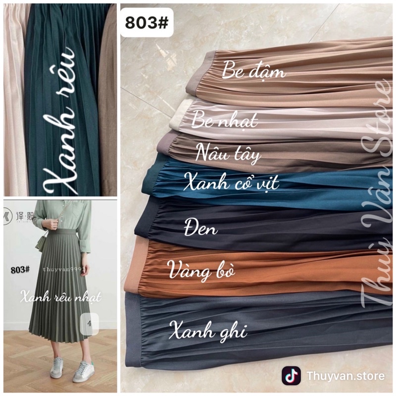#803 Chân váy xòe ly chất vải mới hàng mềm, đẹp