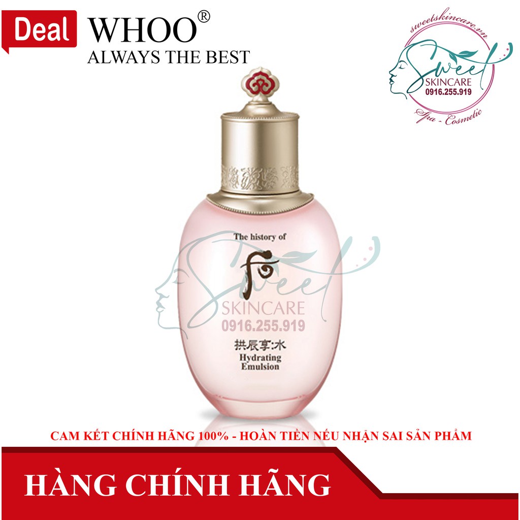 Sữa dưỡng cấp ẩm Whoo hồng sáng da Whoo Gongjinhyang Soo Hydrating Emulsion ( The history of Whoo)