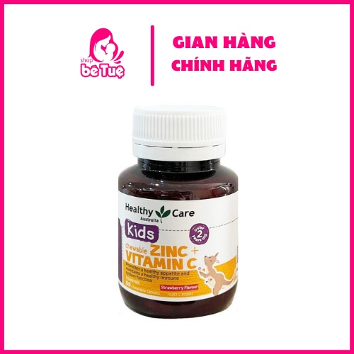 Viên nhai kẽm ZinC + Vitamin C Healthy Care mẫu mới