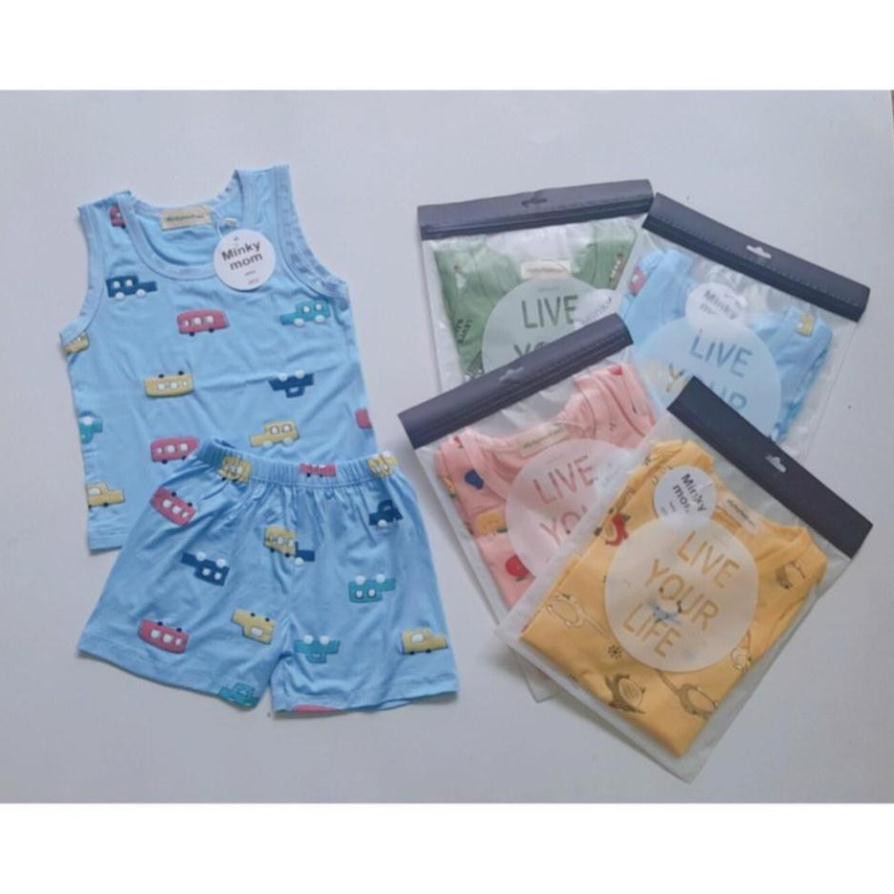Bộ minky mom sát nách thun lạnh OTO cho bé