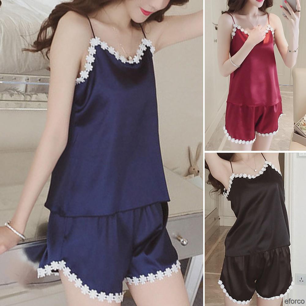 [Mã FAMAYWA giảm 10K đơn 50K] Set Đồ Ngủ Áo Dây Cộc Tay + Quần Short In Hoa Thời Trang Cho Nữ | BigBuy360 - bigbuy360.vn