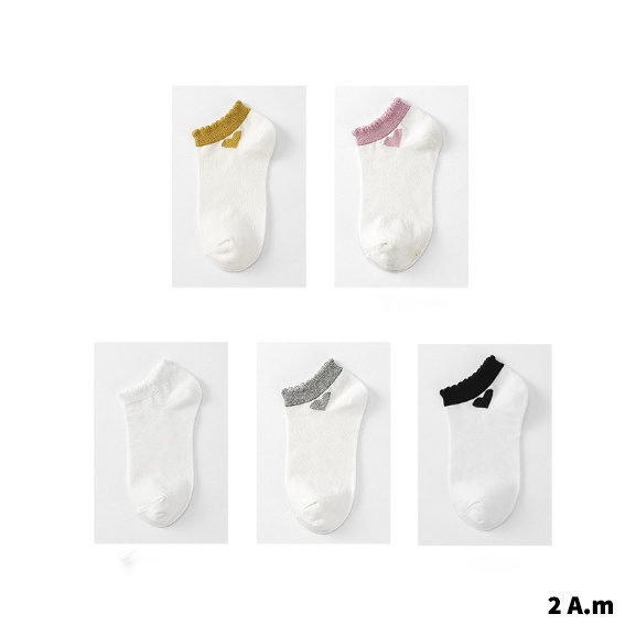 Tất Vớ Cổ Ngắn Nam Nữ Hoạ Tiết Trái Tim Thời Trang Unisex Hàn Quốc