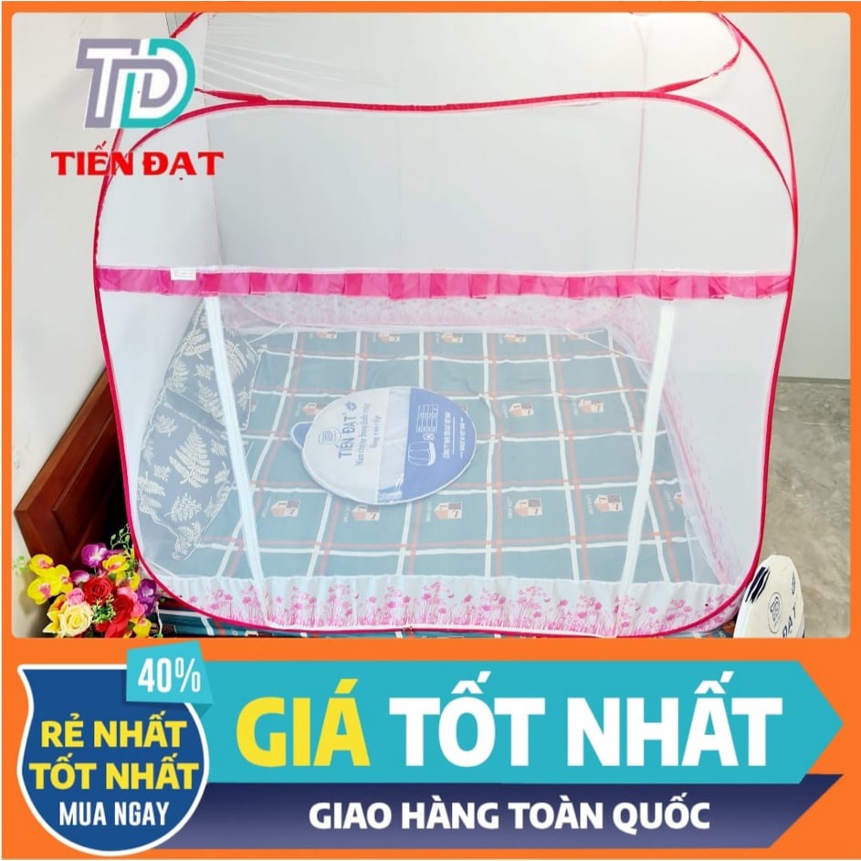 Màn Chụp Tự Bung Đỉnh Vuông Loại Có Chân Viền Lụa - Mẫu Mới Nhất 2022 - Hàng Cao Cấp Xuất Khẩu