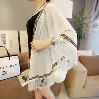 Áo khoác tua rua Cardigan mỏng đi biển